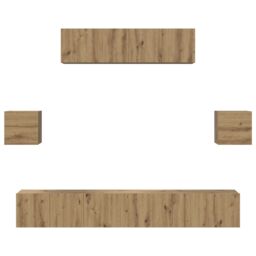 Berkfield Home TV Cabinet Set Wall-mounted Other with Storage with Door 7 pcs Artisan oak 80 x 30 x 30 cm in Brown - thumbnail 8
