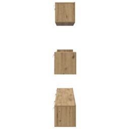 Berkfield Home TV Cabinet Set Wall-mounted Other with Storage with Door 7 pcs Artisan oak 80 x 30 x 30 cm in Brown - thumbnail 9