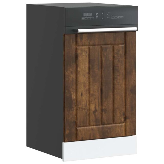 Berkfield Home Dishwasher Panel Lucca Smoked Oak Engineered Wood in Brown - image 1