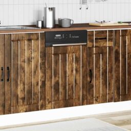 Berkfield Home Dishwasher Panel Lucca Smoked Oak Engineered Wood in Brown - thumbnail 3