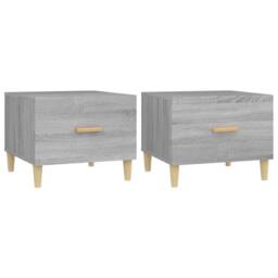 Berkfield Home Sturdy Coffee Tables 2 pcs Grey Sonoma 50x50x40 cm Engineered Wood - Size: 50 x 50 x 40 cm - thumbnail 3
