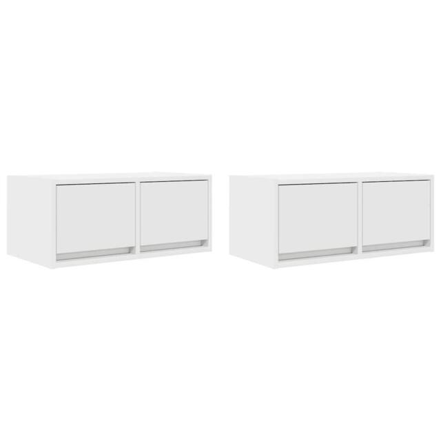 Berkfield Home TV Cabinets 2 pcs White 60x31x25.5 cm Engineered Wood - image 1