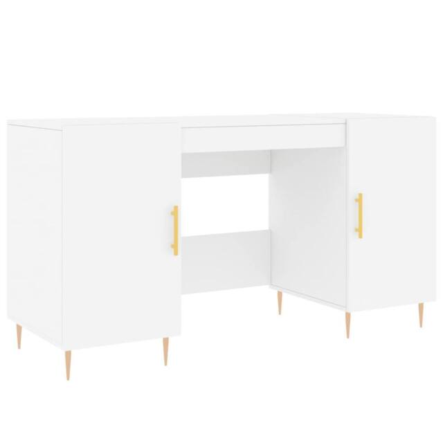 Berkfield Home Desk White 140x50x75 cm Engineered Wood - Size: 140 x 50 x 75 cm - image 1