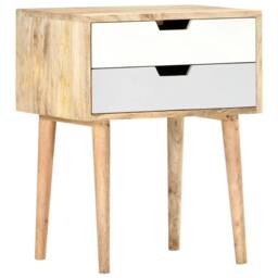 Berkfield Home Beautiful Bedside Cabinet 47x35x59 cm Solid Mango Wood - Size: 47 x 35 x 59 cm - thumbnail 9