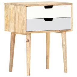 Berkfield Home Beautiful Bedside Cabinet 47x35x59 cm Solid Mango Wood - Size: 47 x 35 x 59 cm - thumbnail 8