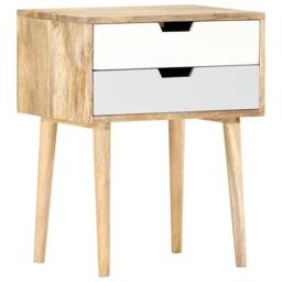 Berkfield Home Beautiful Bedside Cabinet 47x35x59 cm Solid Mango Wood - Size: 47 x 35 x 59 cm - thumbnail 7