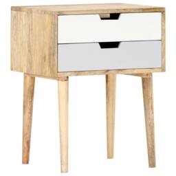 Berkfield Home Beautiful Bedside Cabinet 47x35x59 cm Solid Mango Wood - Size: 47 x 35 x 59 cm - thumbnail 2