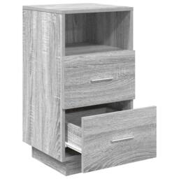 Berkfield Home Durable Bedside Cabinet with 2 Drawers Grey Sonoma 36x36x68 cm - Size: 36 x 36 x 68 cm - thumbnail 5