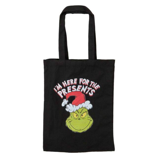 VFM e-Store Grinch Christmas Tote Bag Festive Gift 30cm x 40cm Black X 1 - Size: 30 cm x 40 cm - image 1