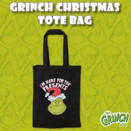 VFM e-Store Grinch Christmas Tote Bag Festive Gift 30cm x 40cm Black X 1 - Size: 30 cm x 40 cm - thumbnail 3
