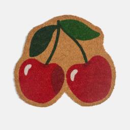 OHS Cherry Shaped Coir Doormat Spring Novelty Non Slip Door Rug - Size: 50 cm x 50 cm - thumbnail 3