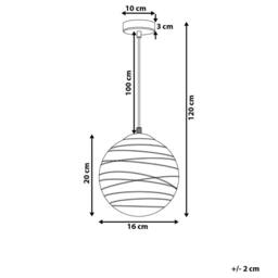 Wyld and Coco Amber Tinted Glass Pendant Light Gold Globe - thumbnail 3