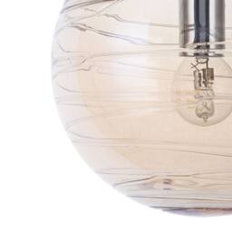 Wyld and Coco Amber Tinted Glass Pendant Light Gold Globe - thumbnail 6