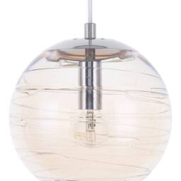 Wyld and Coco Amber Tinted Glass Pendant Light Gold Globe - thumbnail 2