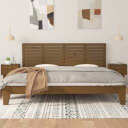 Berkfield Home Wall Headboard Honey Brown 206x3x63 cm Solid Wood Pine - Size: 206 x 3 x 63 cm - thumbnail 1