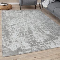 THE RUGS Washable Rugs for Living Room Kitchen Bedroom Abstract Design Grey Machine Washable Area Rugs & Runners 6921 - Size: 200 cm x 290 cm - thumbnail 1