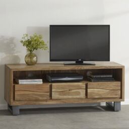 IH Design Wollaston Natural Essential Live Edge Large Media Unit in Brown