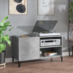 Berkfield Home Record Cabinet Concrete Grey 84.5x38x48 cm Engineered Wood - thumbnail 1