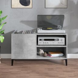 Berkfield Home Record Cabinet Concrete Grey 84.5x38x48 cm Engineered Wood - thumbnail 3