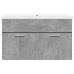 Berkfield Home Bathroom Sink Cabinet with Built-in Basin Concrete Grey - thumbnail 4