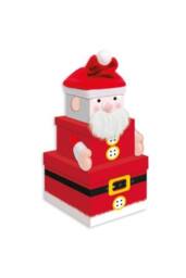 KDMD Large Stackable Christmas Santa Gift Boxes in Red - thumbnail 2