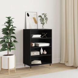 Berkfield Home Highboard Black 57x35x90 cm Engineered Wood - Size: 57 x 35 x 90 cm - thumbnail 1