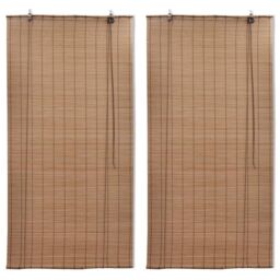 Berkfield Home Bamboo Roller Blinds 2 pcs Brown 120 x 220 cm - thumbnail 1