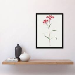 Artery8 Nadeshiko Flower Vintage Japan Framed Wall Art Print Japanese in Blue - Size: A4 - thumbnail 4