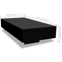 Berkfield Home Coffee Table High Gloss Black - thumbnail 5