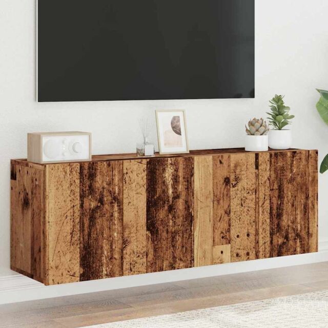 Berkfield Home TV Cabinets Wall-mounted 2 pcs Old Wood 60x30x41 cm in Brown - Size: 60 x 30 x 41 cm - image 1