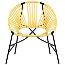 Berkfield Home Beautiful Garden Chair Set 3 pcs Black & Yellow Poly Rattan - thumbnail 5
