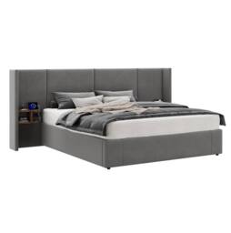 STILVORA 6ft Super King Ottoman Bed with 2 Bedside Tables in Grey - thumbnail 5