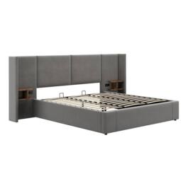 STILVORA 6ft Super King Ottoman Bed with 2 Bedside Tables in Grey - thumbnail 6