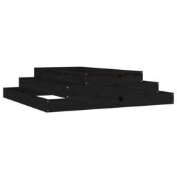 Berkfield Home Planter Black 110x110x27 cm Solid Wood Pine - Size: 110 x 110 x 27 cm - thumbnail 3