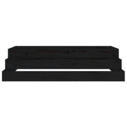 Berkfield Home Planter Black 110x110x27 cm Solid Wood Pine - Size: 110 x 110 x 27 cm - thumbnail 5