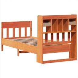 Berkfield Home Decorative Bed Frame without Mattress Wax Brown 100x200 cm Solid - thumbnail 8