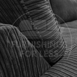 Furnishings For Less UK Bishop U Shaped Soft Fabric Jumbo Cord Detachable 5 Seater Large Sofa in Black - thumbnail 3