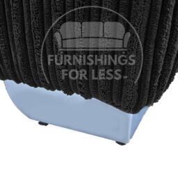 Furnishings For Less UK Bishop U Shaped Soft Fabric Jumbo Cord Detachable 5 Seater Large Sofa in Black - thumbnail 5