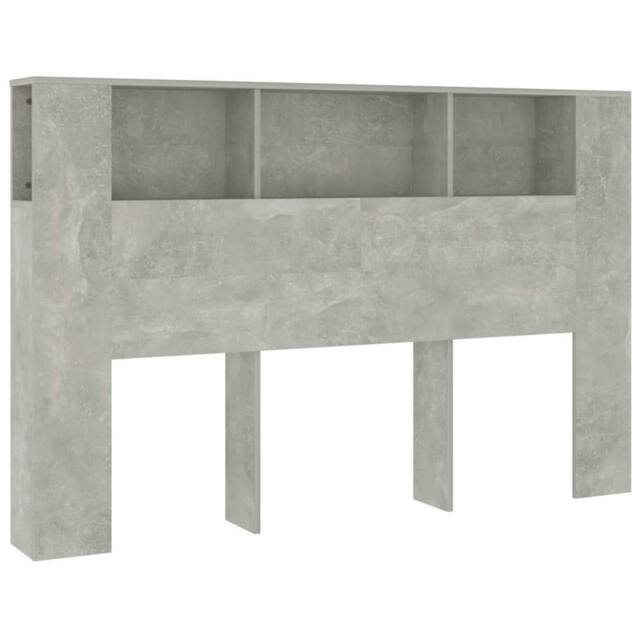 Berkfield Home Headboard Cabinet Concrete Grey 160x18.5x104.5 cm - image 1