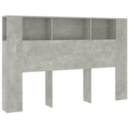 Berkfield Home Headboard Cabinet Concrete Grey 160x18.5x104.5 cm - thumbnail 1