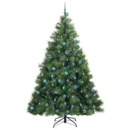 Berkfield Home Artificial Christmas Tree with 300 LEDs Green 240 cm PE & PVC - thumbnail 4