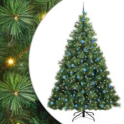 Berkfield Home Artificial Christmas Tree with 300 LEDs Green 240 cm PE & PVC - thumbnail 2