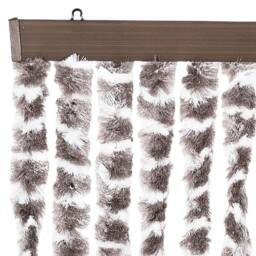Berkfield Home Soft Fly Curtain Taupe & White 100x230 cm Chenille - thumbnail 4