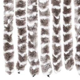 Berkfield Home Soft Fly Curtain Taupe & White 100x230 cm Chenille - thumbnail 6