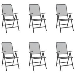 Berkfield Home 7 Piece Garden Dining Set Anthracite Metal Mesh in Black - thumbnail 3