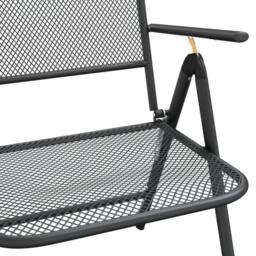 Berkfield Home 7 Piece Garden Dining Set Anthracite Metal Mesh in Black - thumbnail 9