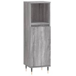 Berkfield Home Modern 3 Piece Bathroom Cabinet Set Grey Sonoma Engineered Wood - thumbnail 5