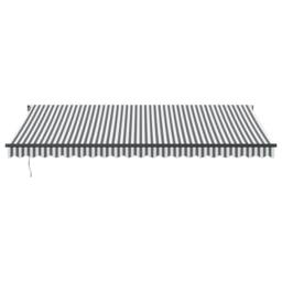Berkfield Home Manual Retractable Awning Anthracite & White 500x300 cm in Black - thumbnail 3