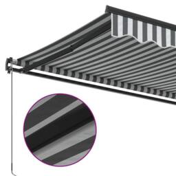 Berkfield Home Manual Retractable Awning Anthracite & White 500x300 cm in Black - thumbnail 6