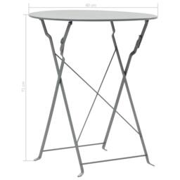 Berkfield Home 3 Piece Bistro Set Steel Grey - thumbnail 9